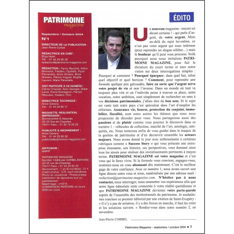 PATRIMOINE MAGAZINE |Premier Numéro