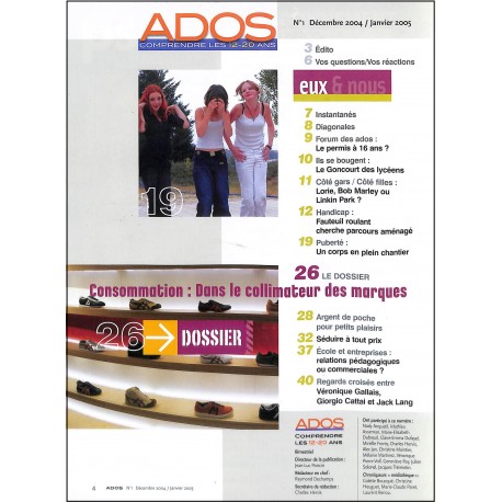 ADOS, COMPRENDRE LES 12-20 ANS |Premier Numéro