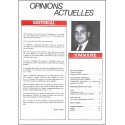 OPINIONS ACTUELLES |Premier Numéro