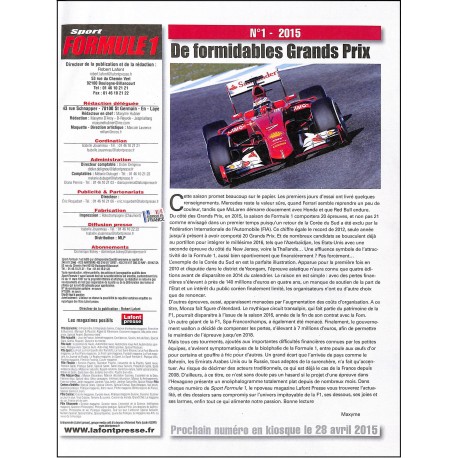 SPORT FORMULE 1 |Premier Numéro