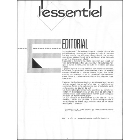 L'ESSENTIEL |Premier Numéro