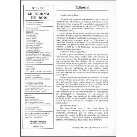 LE JOURNAL DU BOIS |Premier Numéro