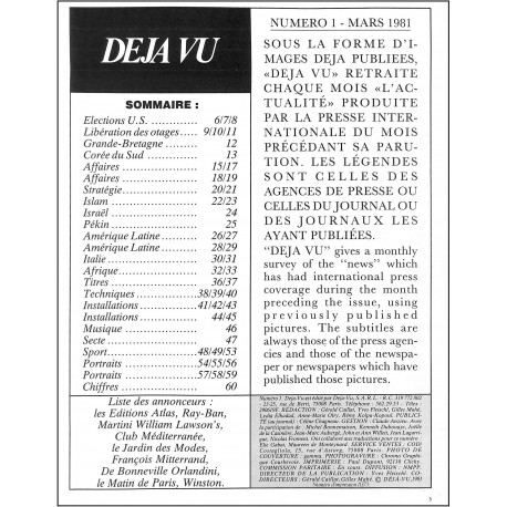 DEJA VU |Premier Numéro