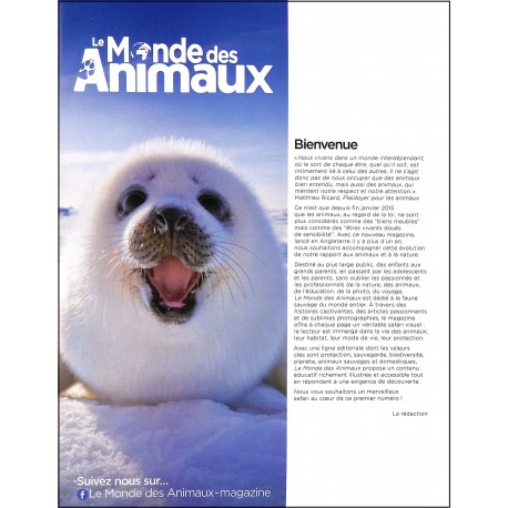LE MONDE DES ANIMAUX |Premier Numéro