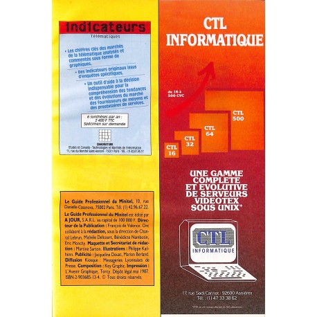 GUIDE PROFESSIONNEL DU MINITEL |Premier Numéro