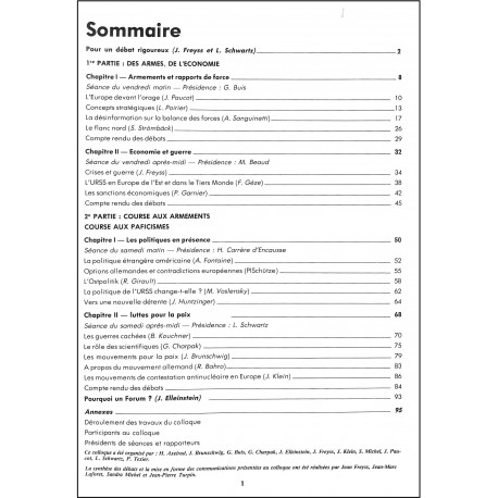 CAHIERS DU FORUM POUR L'INDEPENDANCE ET LA PAIX |Premier Numéro