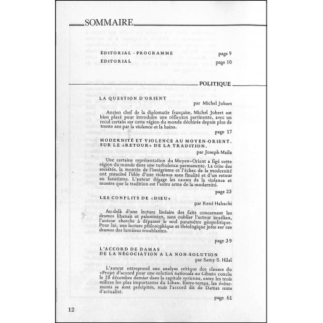 LES CAHIERS DE L'ORIENT |Premier Numéro