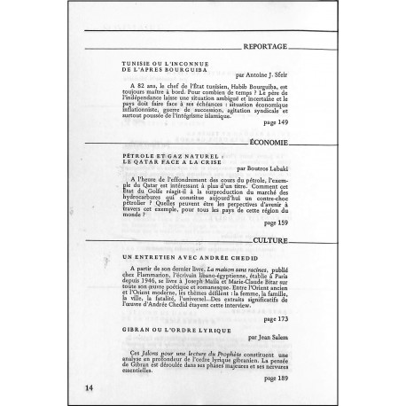 LES CAHIERS DE L'ORIENT |Premier Numéro