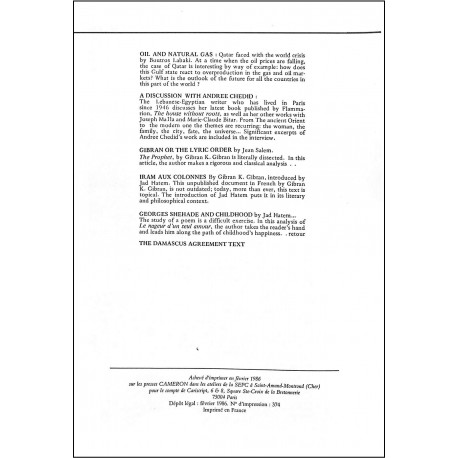 LES CAHIERS DE L'ORIENT |Premier Numéro