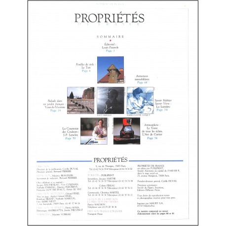 PROPRIÉTÉS DE FRANCE |Premier Numéro