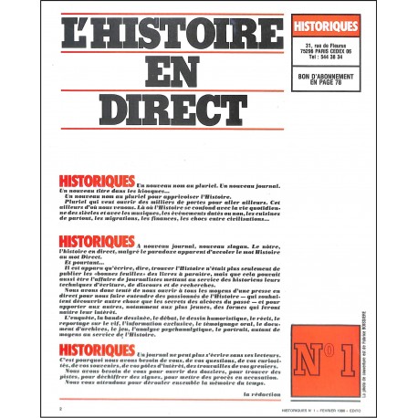 HISTORIQUES |Premier Numéro