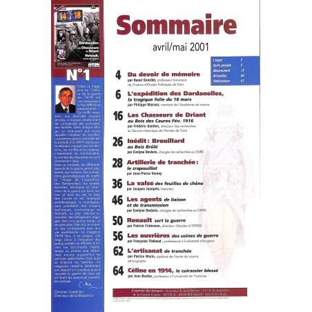 LA GUERRE 14 - 18 |Premier Numéro