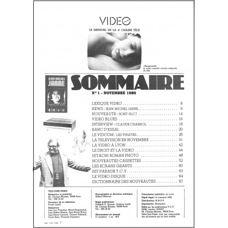 TÉLÉ-CINÉ-VIDEO |Premier Numéro
