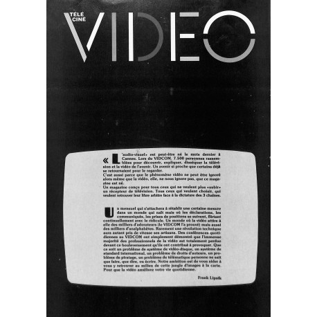TÉLÉ-CINÉ-VIDEO |Premier Numéro