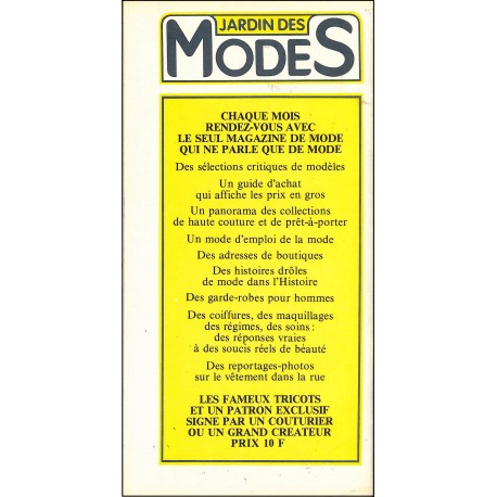 JARDIN DES MODES |Premier Numéro