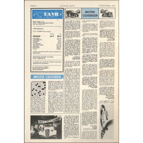 LA VIE DE L'AUTO |Premier Numéro