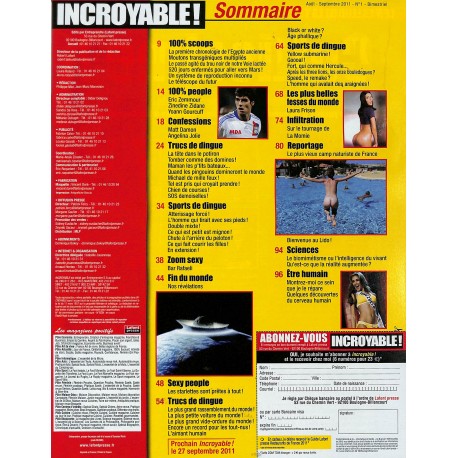 INCROYABLE! |Premier Numéro