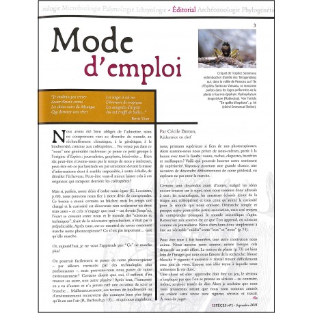 ESPÈCES |Premier Numéro