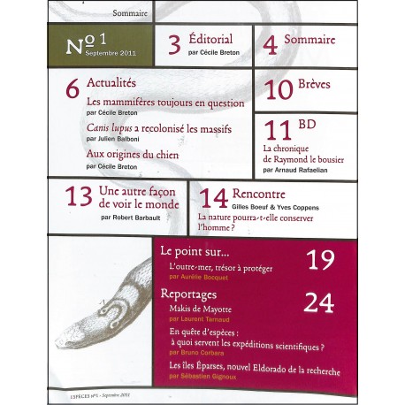 ESPÈCES |Premier Numéro