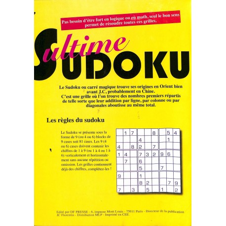 ULTIME SUDOKU |Premier Numéro