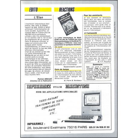 LA LETTRE INFORMATIQUE DE MÉDIGUIDE |Premier Numéro