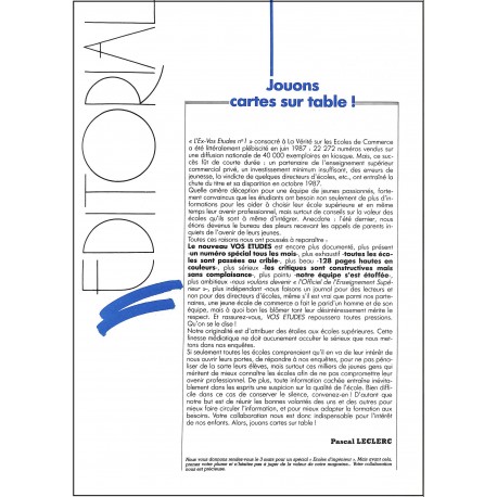 VOS ÉTUDES |Premier Numéro