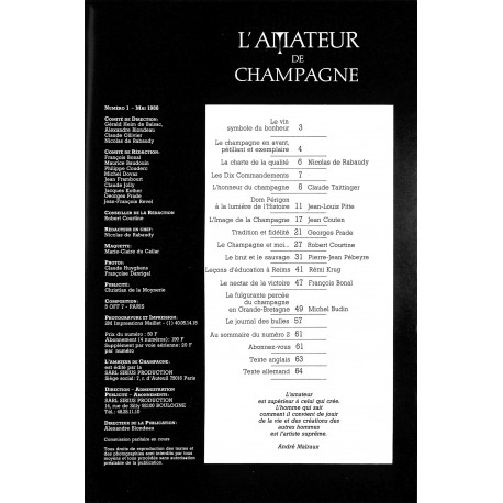 L'AMATEUR DE CHAMPAGNE |Premier Numéro