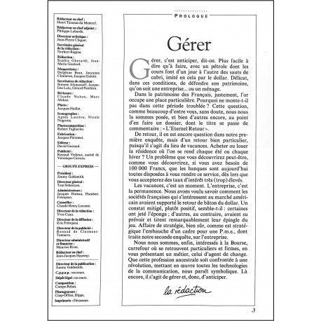 L'EXPRESS ECONOMIE FINANCE |Premier Numéro