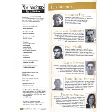 Nos Ancêtres Vie & Métiers |Premier Numéro