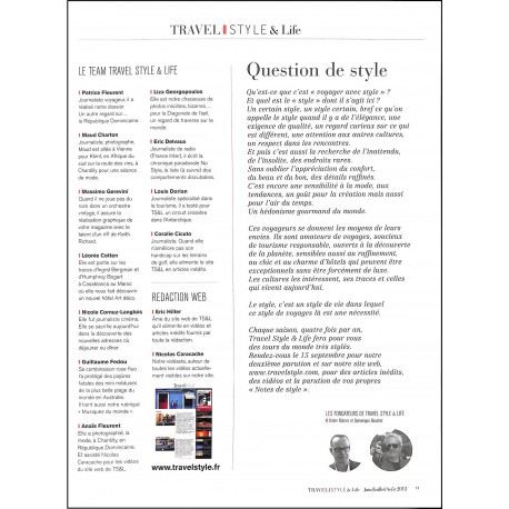 TRAVEL STYLE & LIFE |Premier Numéro