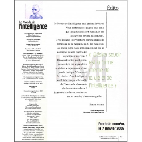 LE MONDE DE L'INTELLIGENCE |Premier Numéro