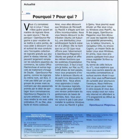 OPEN SOURCE MAGAZINE |Premier Numéro