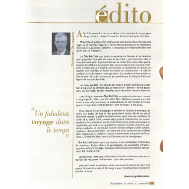 Nos Ancêtres Vie & Métiers |Premier Numéro