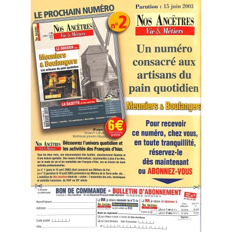 Nos Ancêtres Vie & Métiers |Premier Numéro