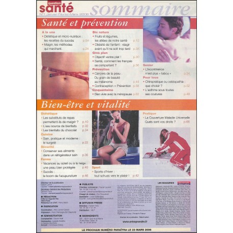 Question Santé |Premier Numéro