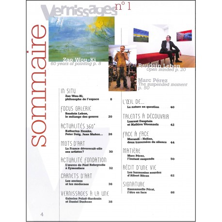 VERNISSAGES |Premier Numéro