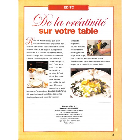 RÉPONSES LOISIRS |Premier Numéro