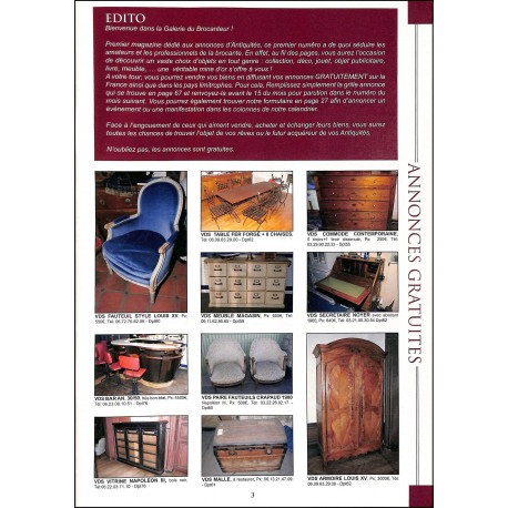 ANNONCES ANTIQUITÉS |Premier Numéro
