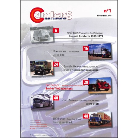 CAMIONS D'HIER ET D'AUJOURD'HUI |Premier Numéro