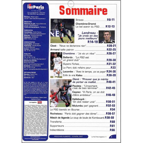 LE FOOT PARIS MAGAZINE |Premier Numéro