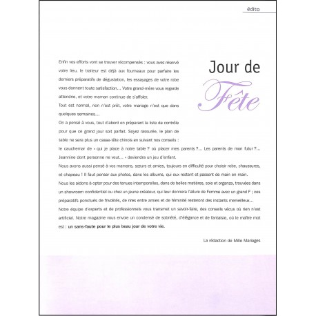 MILLE MARIAGES MAGAZINE |Premier Numéro