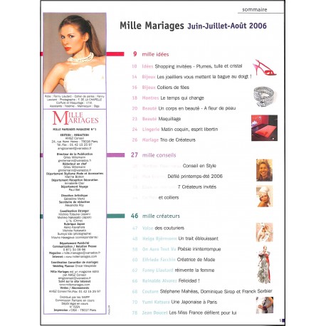 MILLE MARIAGES MAGAZINE |Premier Numéro