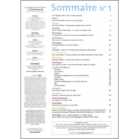 LE MAGAZINE DES LIVRES |Premier Numéro