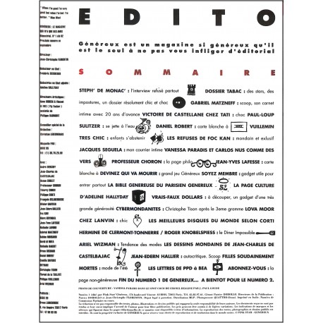 GENEREUX |Premier Numéro