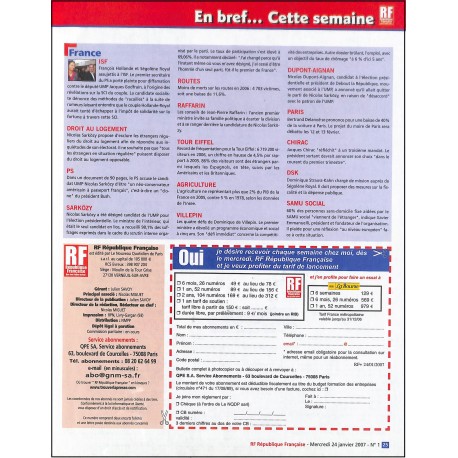 RF République Française |Premier Numéro