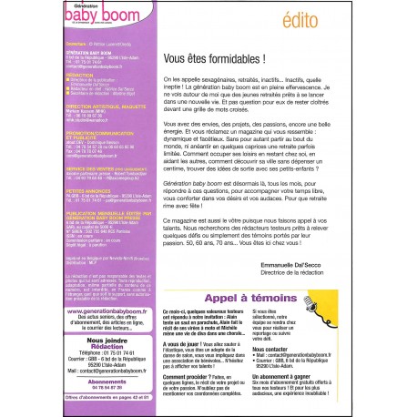 GÉNÉRATION BABY BOOM |Premier Numéro