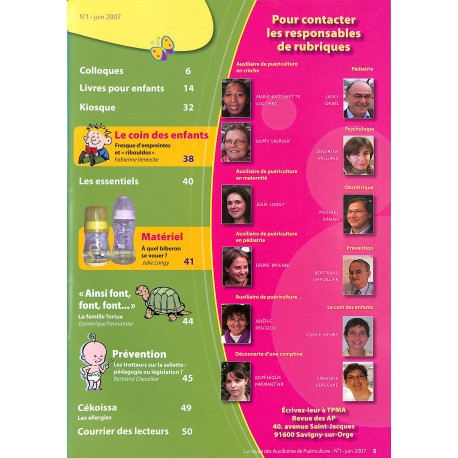 LA REVUE DES AUXILIAIRES DE PUÉRICULTURE |Premier Numéro