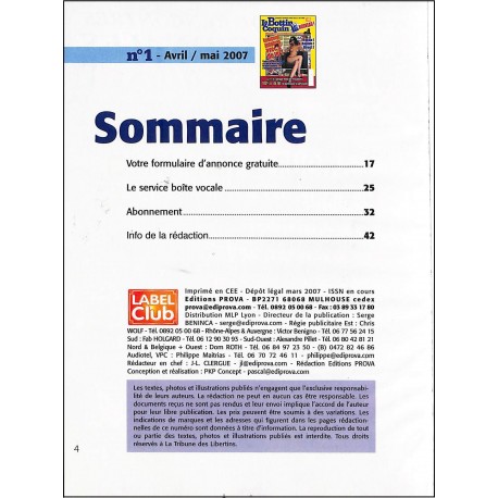 LE BOTTIN COQUIN |Premier Numéro