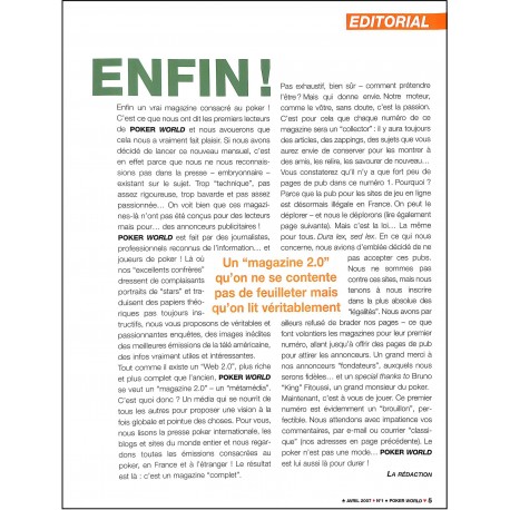 POKER WORLD |Premier Numéro