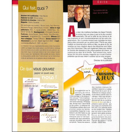 CUISINE & JEUX |Premier Numéro